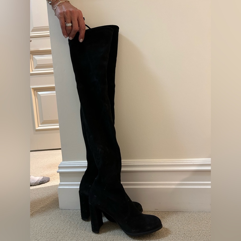 Stuart Weitzman over the knee black boots - Picture 2 of 4